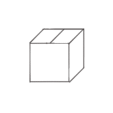 A simple drawing of a removal cardboard box on a white background.